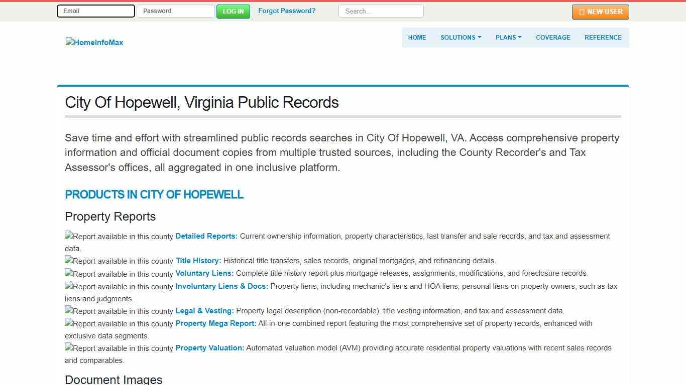 City Of Hopewell, Virginia Public Records & Documents Search HomeInfoMax